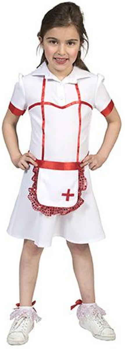 Verpleegster & Masseuse Kostuum | Ziekenhuis Zuster Sara | Meisje | Maat 152 | Carnaval kostuum | Verkleedkleding